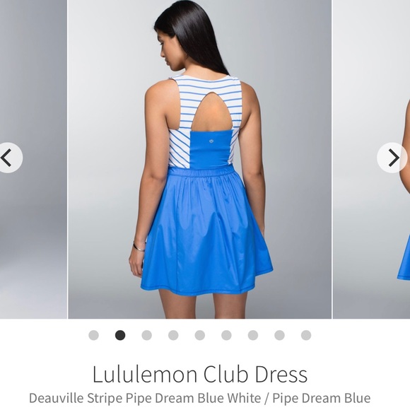 RARE Lululemon club dress deauville stripe pipe dream blue/white - Picture 14 of 15